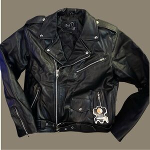 Black Motorcycle Jacket New w/Tags